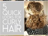 5 Easy Hairstyles for Curly Hair 5 Quick Look for Curly Hair Hair Pinterest