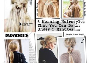 5 Minute Hairstyles for School Pinterest 6 Morning Hairstyles that You Can Do In Under 5 Minutes