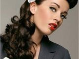 50s Hairstyles for Curly Hair Vintage Hairstyles with Bows for Long Curly Hair