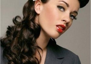 50s Hairstyles for Curly Hair Vintage Hairstyles with Bows for Long Curly Hair