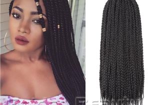 African Jumbo Braids Hairstyles wholesale Classical Black 3x Box Braid for All Color Hairstyles 24