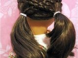 American Girl Doll Hairstyles for Long Hair Easy Cross Over Pigtails Doll Hairdo Pinterest