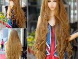 Anime Hairstyle Wig Super Long 100cm Full Wigs Fashion Cosplay Costume Hair Anime Wavy