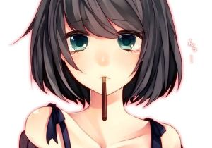 Anime Hairstyles Girl In Real Life Would You Like A Pocky Classy Sassy Art Pinterest
