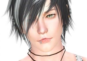 Anime Hairstyles Sims 3 White toyger Kitten Hair for Males by Kijiko Sims 3 Downloads Cc