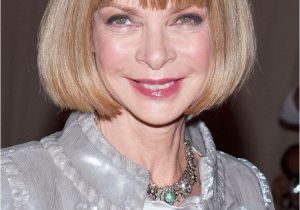 Anna Wintour Bob Haircut Celebrity Fringe Hairstyle that Make You Want Bang