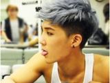 Asian Hair Undercut asian Mans Undercut with Bleached White Purple top