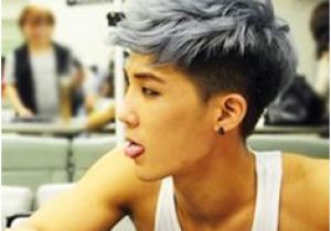 Asian Hair Undercut asian Mans Undercut with Bleached White Purple top
