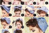 Bandana Hairstyles with Hair Up 50s Hairstyles with Bandana Tutorial Foto & Video