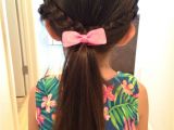 Bang Braid Hairstyles French Braided Bangs then Tied Into A Low Ponytail