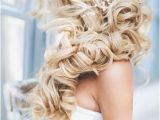 Big Curls Hairstyles for Wedding Voluminous Side Swept Curls Stunning Wedding Hair Ideas