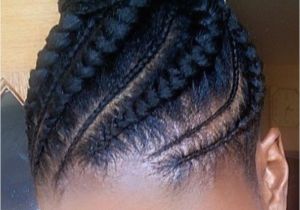 Black Braided Bun Hairstyles African Ponytail Cornrow Allhairmakeover Pinterest