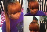 Black Girl Ponytail Hairstyles with Bangs Kinda Like the Color Concept Hair In 2018 Pinterest