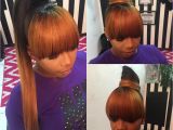 Black Girl Ponytail Hairstyles with Bangs Kinda Like the Color Concept Hair In 2018 Pinterest