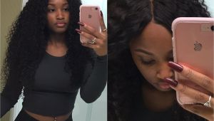 Black Girl Sew In Hairstyles Middle Part Sew In with Lace Closure Ig Hairbychasitee
