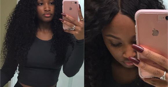 Black Girl Sew In Hairstyles Middle Part Sew In with Lace Closure Ig Hairbychasitee