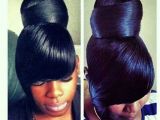 Black Hairstyles Bangs Ponytails Ponytail Hair Make Up and Nails Pinterest