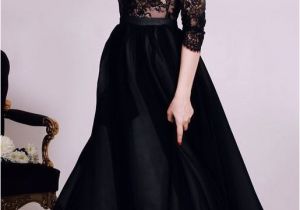 Black Hairstyles for evening Wear Customized Sleeves Dresses Long Black Prom evening Dresses with Lace