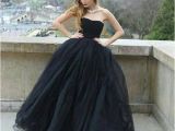 Black Hairstyles for evening Wear Modern Ball Gown Strapless Black Tulle Long Prom evening Dress P0311