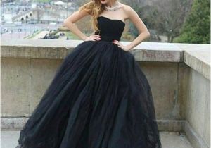 Black Hairstyles for evening Wear Modern Ball Gown Strapless Black Tulle Long Prom evening Dress P0311