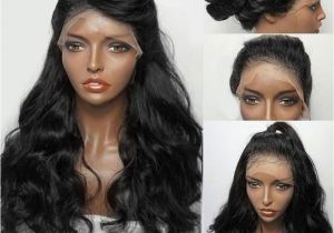 Black Hairstyles Lace Front Wigs Long Free Part Fluffy Wavy Synthetic Lace Front Wig