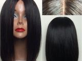 Black Hairstyles Lace Front Wigs Silky Straight Brazilian Virgin Hair Lace Front Wigs Short Bob Human