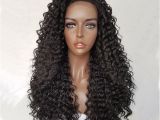 Black Hairstyles Lace Wigs Qd Tizer Kinky Curly Hair Lace Front Wigs Black Color Long Curl Wigs
