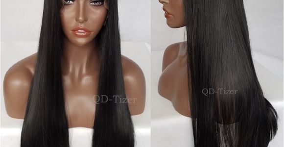 Black Hairstyles Lace Wigs Qd Tizer Long Straight Black Hair Synthetic Lace Front Wigs Silky