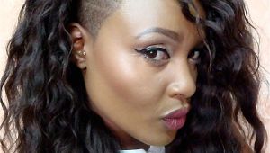 Black Hairstyles One Side Shaved Curly Hair with Side Shave Hair Pinterest