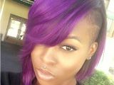 Black Hairstyles One Side Shaved Purple Bob with Shaved Side Natural Hair Pinterest