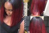 Black Hairstyles Red Bob Blunt Cut Bob with Red Ombré Hair