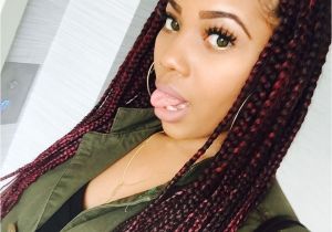 Black Hairstyles Single Braids Box Braids with Red tones Mixed Braids Pinterest