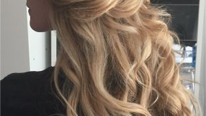 Blonde Hair Up Hairstyles Boho Wedding Hair Blonde Long Loose Beach Waves Half Up Highlights