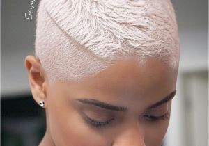 Blonde Hairstyles for African American Platinum Blonde Hair On Black Woman Tapered Short Haircut with A