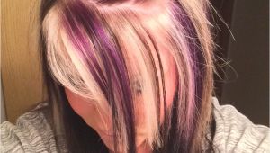 Blonde Hairstyles with Purple Highlights Purple Blonde and Black On top with All Black Underneath
