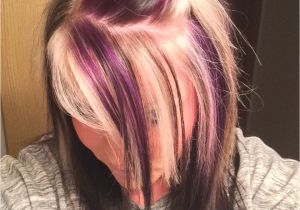 Blonde Hairstyles with Purple Highlights Purple Blonde and Black On top with All Black Underneath