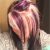 Blonde Hairstyles with Purple Highlights Purple Blonde and Black On top with All Black Underneath