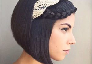 Bob Haircut with Headband Trubridal Wedding Blog