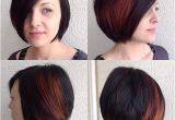 Bob Haircut with Peekaboo Highlights Women S Classic Bob On Dark Hair with Bright Fiery