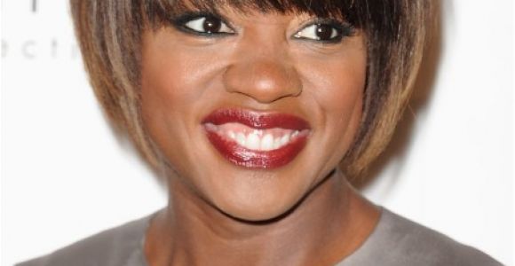 Bob Haircuts with Bangs African American African American Short Sleek Bob Haircut with Bangs