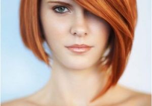 Bob Hairstyles In Red Medium Length Bob Hairstyle with Fringe