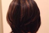 Bob Hairstyles Pinned Back A Line Bob Cut From Back with Highlights On Brunette Hair