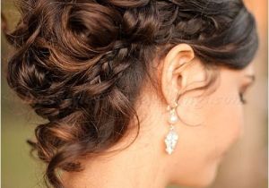 Braided Curly Wedding Hairstyles Curly Wedding Updos Curly Wedding Updo with Braid