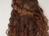 Braided Hairstyles for Wavy Hair Curly Hair Tutorial the Half Up Braid Hairstyle Hair