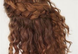 Braided Hairstyles for Wavy Hair Curly Hair Tutorial the Half Up Braid Hairstyle Hair