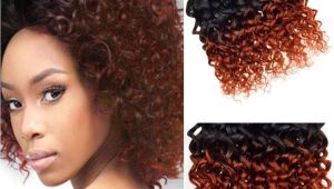 Brazilian Curly Weave Hairstyles Brazilian Virgin Hair Ombre Kinky Curly Weave Short Bob Hair Weave