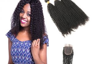 Brazilian Curly Weave Hairstyles Kinky Curly Weave Human Hair Bundles with Closure Brazilian Hair