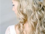 Bride Hairstyles Half Up with Braid Curly Half Up Wedding Hairstyle with Braid