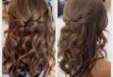 Bridesmaid Hairstyles Down Medium Length Half Up Half Down Hair with Curls Prom Hairstyles for Medium