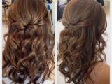 Bridesmaid Hairstyles Down Medium Length Half Up Half Down Hair with Curls Prom Hairstyles for Medium